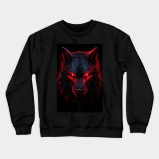 Wolf In Red and Black: Majestic Animals In Striking Colors Crewneck Sweatshirt